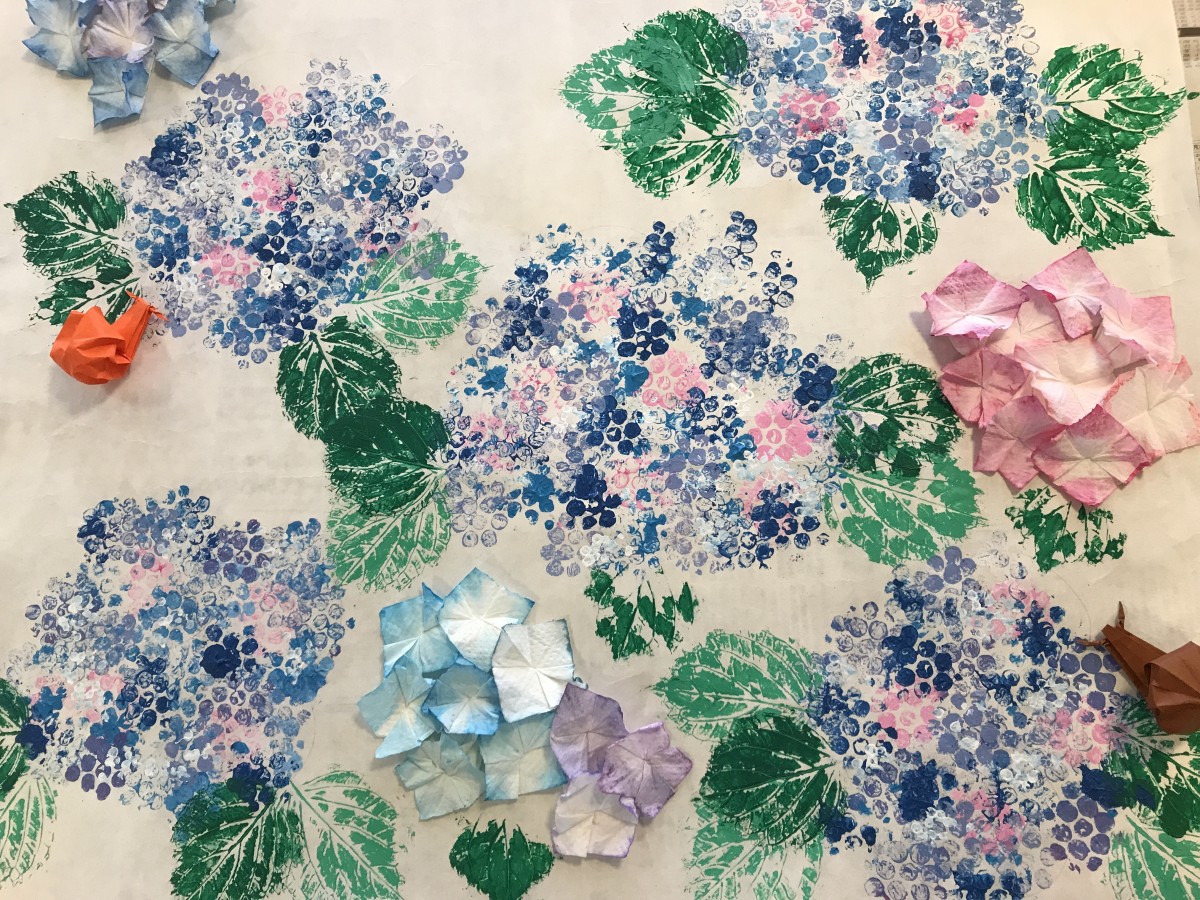 ・作者名：阿部　盛有・画題：あじさいの咲く頃・技法：リトグラフ（限定品） 作者名：阿部 盛有・画題：あじさいの咲く頃・技法：リトグラフ（限定