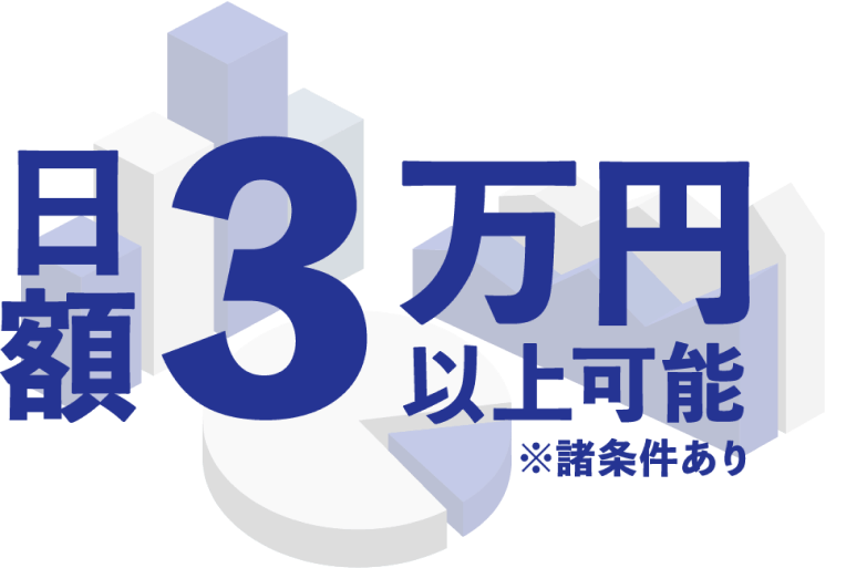 日額３万円以上可能※諸条件あり